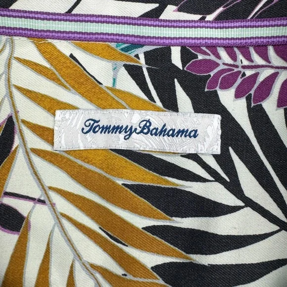 Tommy Bahama Hawaiian Shirt Mens L Floral Print Silk Coolmax Short Sleeve Button - Picture 3 of 8